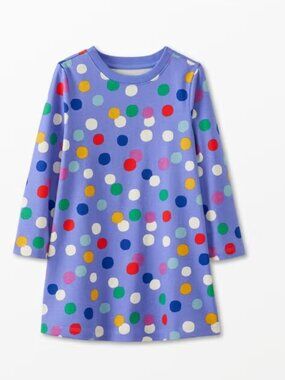 Hanna Andersson Long Sleeve T-Shirt Dress - Confetti on Lavender Sz: 6-7 Year